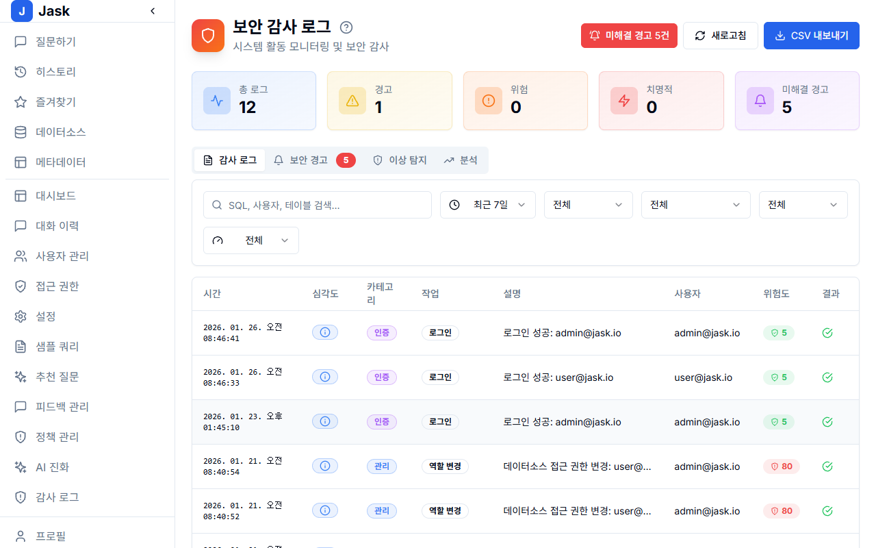 감사 로그 조회